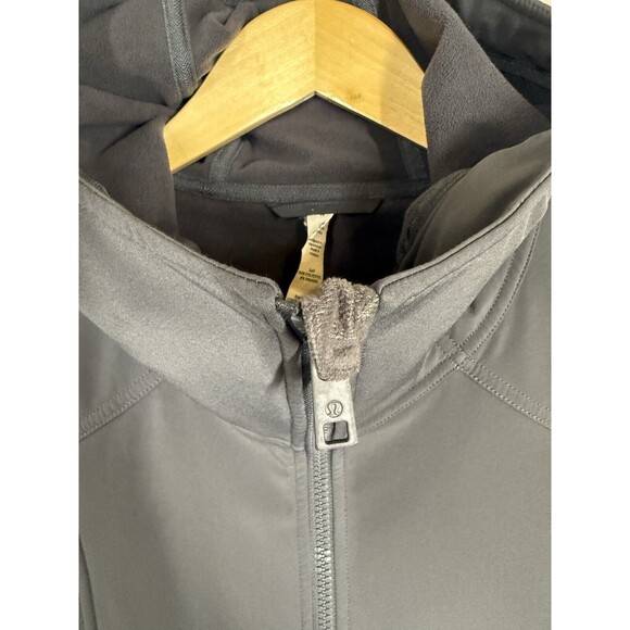 Lululemon Apres Women's Long Gray Softshell Hooded Jacket Full Zip Coat Size 4 - Picture 7 of 16
